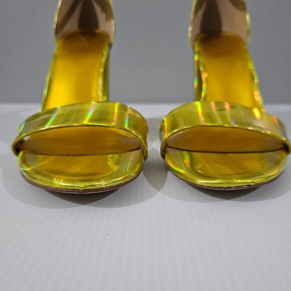 Sam Edelman Yaro Block Heel Sandal Womens 11 Metallic Gold Evening Wedding Party - Picture 6 of 14